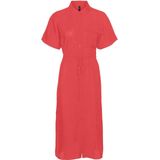 Vero Moda - Iris - Midi-jurk - Multicolor - 80% LENZING™ ECOVERO™ Viscose, Knoopsluiting, Regular Fit