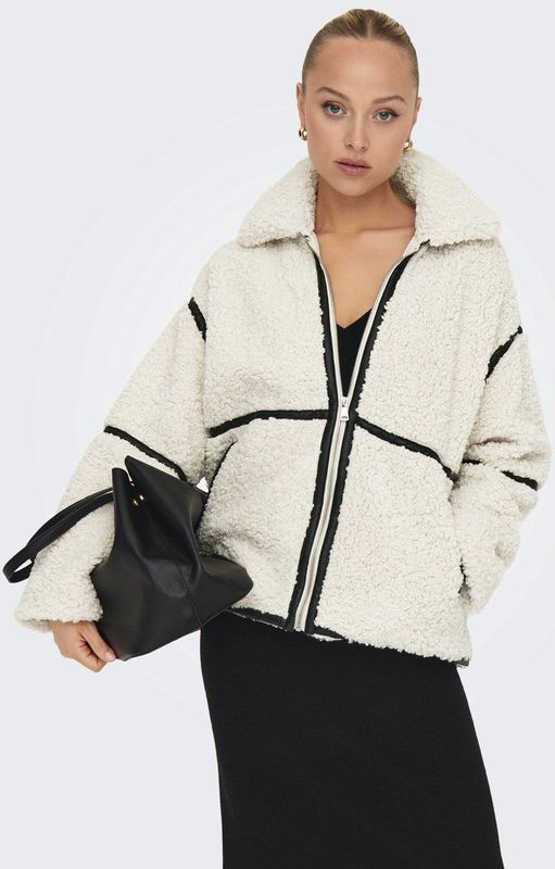 Onlparis - Teddy Jas - Kort - Lange Mouwen - Ritssluiting - Polyester Voering