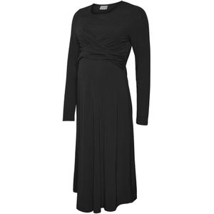 MAMALICIOUS - Jurk - Zwart - 3/4 Lengte - Wijde Pasvorm - Met Borstvoedingsfunctie
