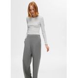 Selected Femme Emma-Tara MW Wide Pant Light Grey Melange