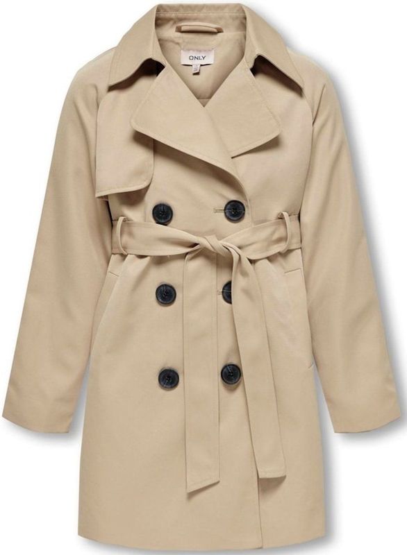 ONLY GIRLS - Trenchcoat - Zwart - Katoen-Polyestermix