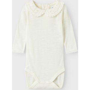 Merino Wol - Romper - Lange Mouwen - Knoopsluiting - Drukknoopsluiting in het Kruis