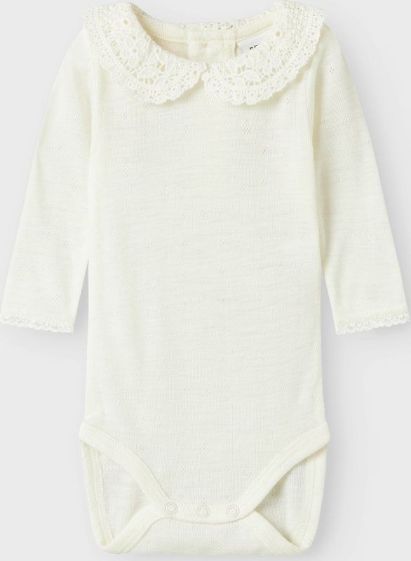 Merino Wol - Romper - Lange Mouwen - Knoopsluiting - Drukknoopsluiting in het Kruis