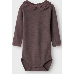 Nbfwang - Wool Naald Ls Body - Lila - 62 cm