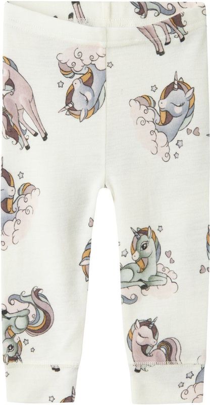 Name It Leggings - Wol - NbfWillitus - Snow White m. Eenhoorns - Name It - 50 - Leggings - Wol
