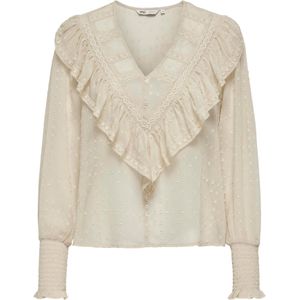 ONLY - ONLELEANOR - Blouse - Donkerbeige - Lange Mouw - Gerecycled Materiaal