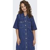 ONLY - ONLBELLE BUTTON DRESS - Jurk - Donkerblauw - Katoen