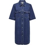 ONLY - ONLBELLE BUTTON DRESS - Jurk - Donkerblauw - Katoen