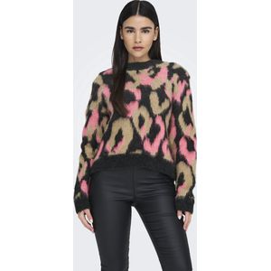 Only Trui Onlwild Jq O-neck Knt 15324461 Piraye Black/salmon Ros Dames