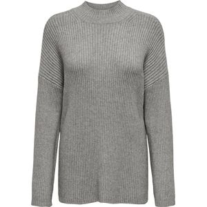 Only Trui Onlkatia Ls Loose Highneck Cc Knt 15324664 Medium Grey Melange Dames