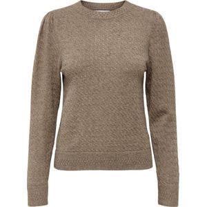 ONLY ONLKATIA LS PUFF O-NECK CC KNT Dames Trui - Malt Ball Melange