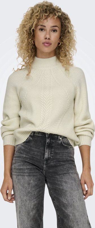 Only - ONLKATIA - Trui - Whitecap Gray - Hoog Sluitende Kraag, Lange Mouwen, Regular Fit