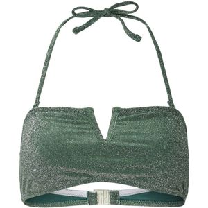 PIECES - PCBLING - Bandeau Bikinitop - Groen - Voorgevormd met Lurex