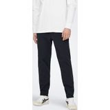 Onslinus - Tapered Fit - Broeken - Zwart - Elastische Tailleband, Zijzakken