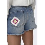 Denim Shorts - Mid Wash - High Waist - Regular Fit