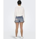 Denim Shorts - Mid Wash - High Waist - Regular Fit