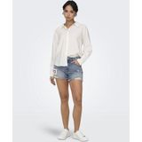 Denim Shorts - Mid Wash - High Waist - Regular Fit