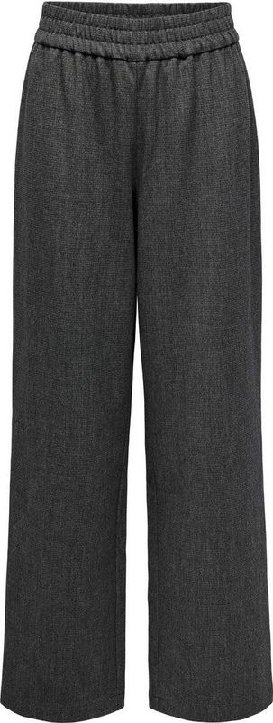 Only - Elise Wide Pull-Up Broek - Donkergrijs - Dames - Regular Fit