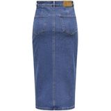 Denim Rok - Midilengte - Blauw - Denim - Rits- en Achterzakken