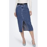 Denim Rok - Midilengte - Blauw - Denim - Rits- en Achterzakken