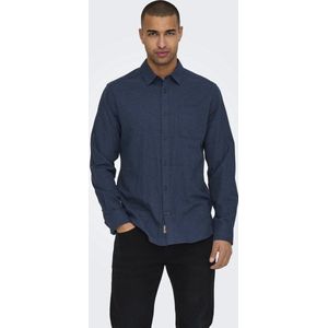 Onsroad - Overhemd - Blauw - Katoen - Lange Mouwen - Regular Fit