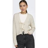 Only - Onlfia Ls String Cardigan - Grijs - Katoen