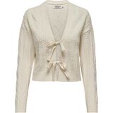 Only - Onlfia Ls String Cardigan - Grijs - Katoen