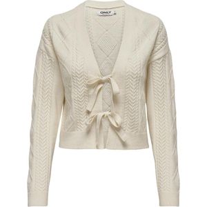 Only - Onlfia Ls String Cardigan - Grijs - Katoen