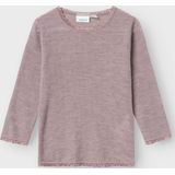 Name it - Nmfwang Wool Needle Ls Top Solid Noos - Meisjes - Lange Mouwen Shirts