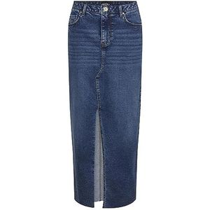 Pieces - Jessie - Rok - Donker Blauw - 79% Katoen, 20% Biologisch Katoen, 1% Elastaan