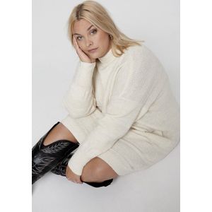 ONLY CARMAKOMA - Trui-Jurk - Ecru Kleur - Polyester Materiaal