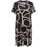 ONLY CARMAKOMA - Casual Jurk - V-Hals - Korte Mouwen - Midi-Lengte - Print