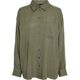 Pieces - Blouse - Deep Lichen Green - Viscose/Linnen - Relaxte Fit