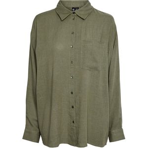 Pieces - Blouse - Deep Lichen Green - Viscose/Linnen - Relaxte Fit