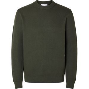 Selected Homme Heren trui SLHDANE regular fit Groen Ronde Hals Volwassenen