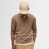 Gebreide Trui - Polo Hals - Lange Mouwen - Regular Fit - 50% Katoen, 50% Biologisch Katoen