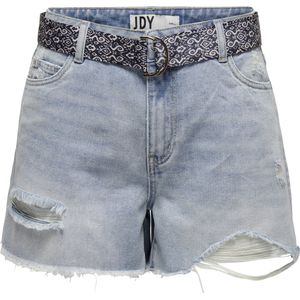 Jacqueline de Yong Broek Jdyhailey Hw Destroy Belt Shorts Dn 15325290 Light Blue Denim Dames