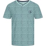 Jack & Jones - Basic T-shirt - Blauw - Katoen/Polyester - V-hals met Rubberprint
