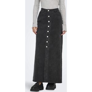 ONLKITA - Button Maxi DNM - Rok - Washed Black - Maxi Lengte