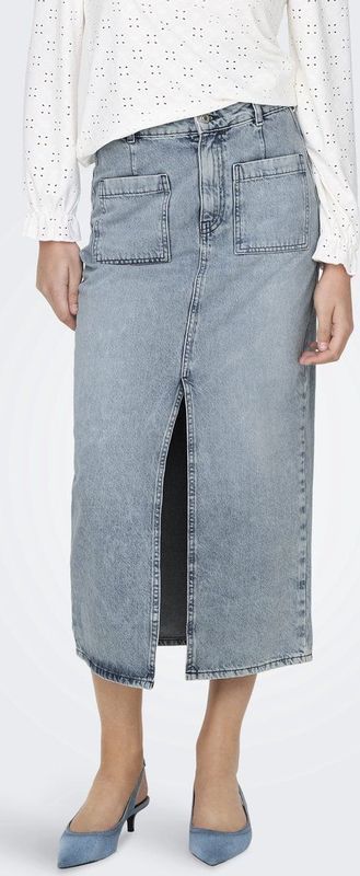 ONLY - Onllian HW Pocket Midi Rok - Lichtblauw - Denim