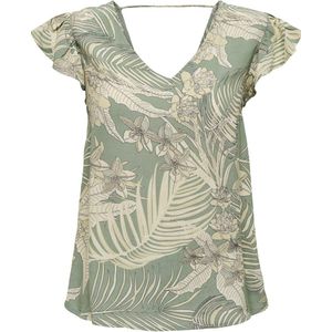 ONLY Dames Onlpalina Life Ss V-hals Top Ptm Korte Mouw Blouse, groen, S
