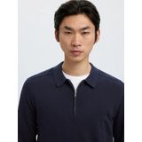 Gebreide Trui - Polokraag - Lange Mouwen - Regular Fit - 50% Katoen, 50% Biologisch Katoen