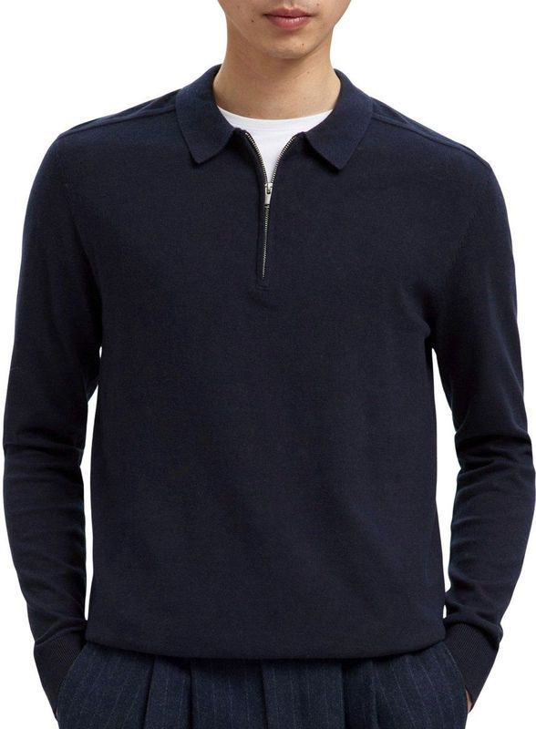 Gebreide Trui - Polokraag - Lange Mouwen - Regular Fit - 50% Katoen, 50% Biologisch Katoen