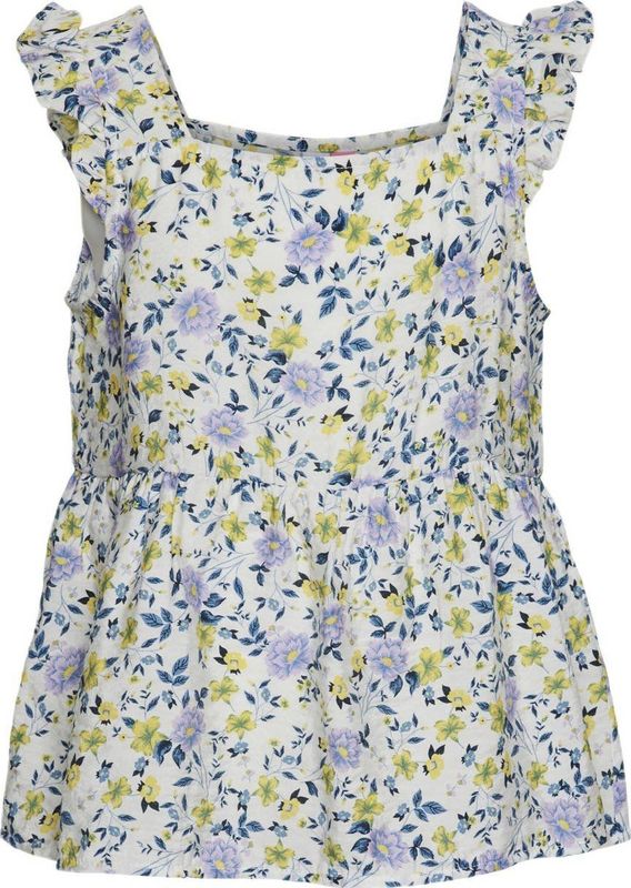 VERO MODA - Top - Lichtroze - Katoen - Korte Mouwen - Ruches