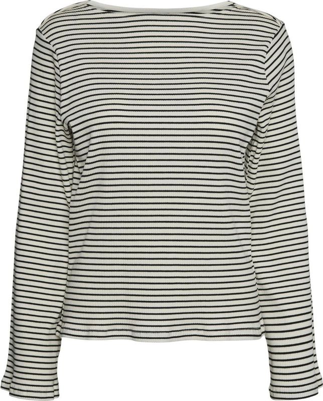 VERO MODA - Vmlena Ls Boatneck Blouse - Blouse - Zwart - Tencel
