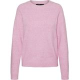 Vero Moda Trui Vmdoffy Ls O neck Blouse Ga Noos 10201022 Fuchsia Pink/melange Dames