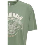 Only T-shirt Onlfree Life S s Print Top Box Jrs 15325533 Hedge Green untamable Dames