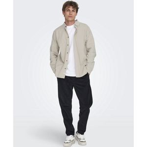 Only & Sons - Overhemd - Zilvergrijs - Corduroy - Lange Mouw