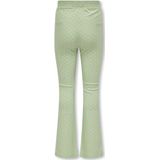 Broek - Flared - Groen - Zachte Stof - All Over Print Roze Plusjes