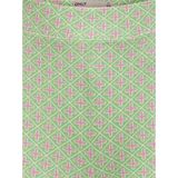 Broek - Flared - Groen - Zachte Stof - All Over Print Roze Plusjes